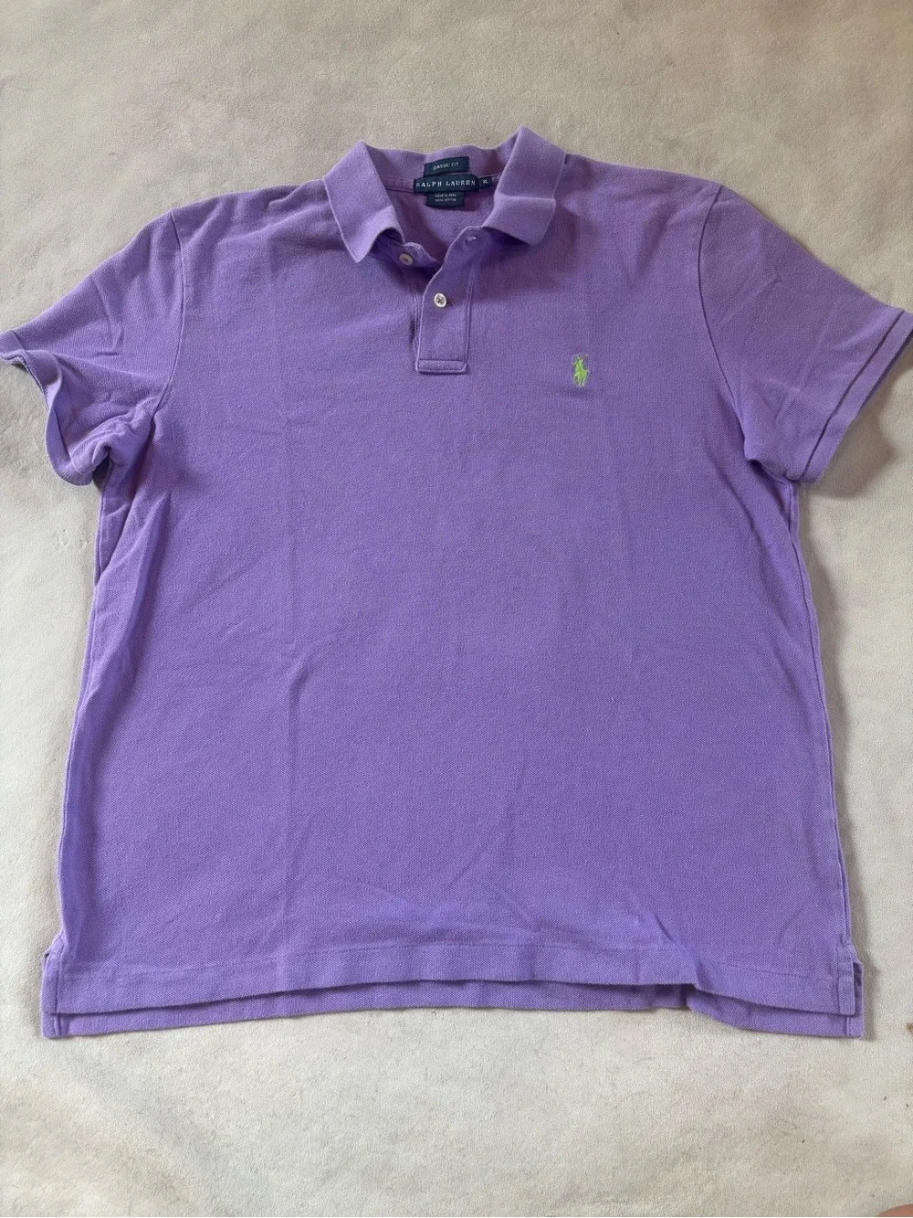 Y2K Ralph Lauren Purple Classic Fit Polo Green Pony Men’s XL